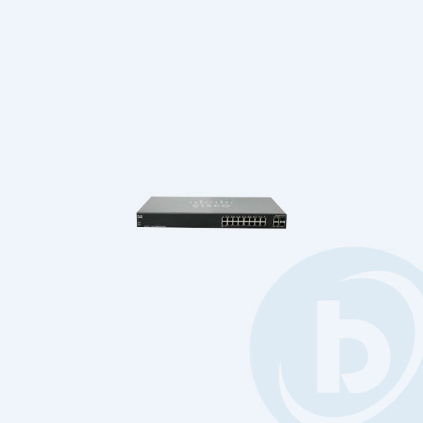 SLM2016T-NA - Switch Cisco SG200-18, 16 Puertos 10/100/1000 + 2 mini GBIC combinados, VLAN/QoS, Rack