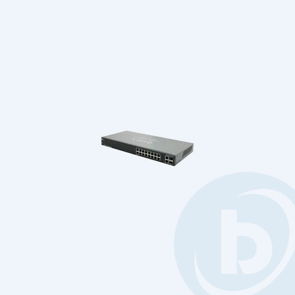 SLM2016T-NA - Switch Cisco SG200-18, 16 Puertos 10/100/1000 + 2 mini GBIC combinados, VLAN/QoS, Rack