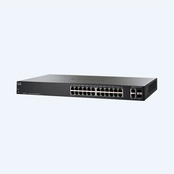 Switch Cisco 200, 24Puertos 10/100Mbps + 2 Mini GBIC Combinados, Rack