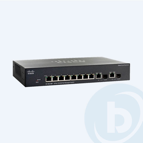 SRW208MP-K9-NA - 8PORT 10/100 MAXIMUM POE 2PORT COMBO MINI-GBIC