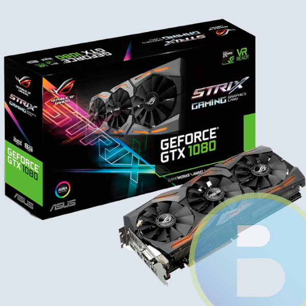 Tarjeta de Video Asus ROG STRIX-GTX1080-A8G, PCIE 3.0, Nvidia Geforce GTX1080, 8GB/GDDR5X/2HDMI+2DP+DVI