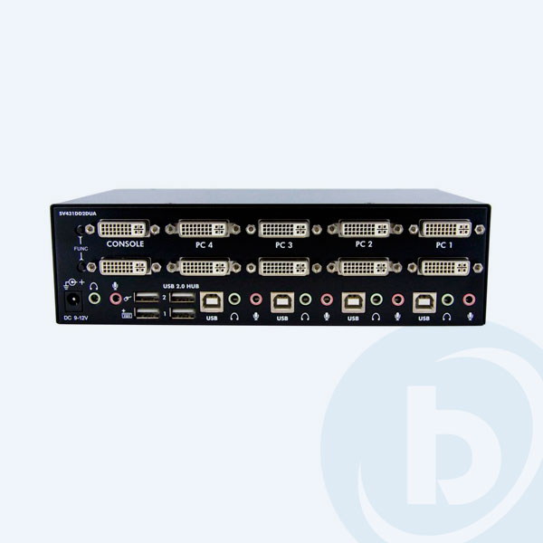 SV431DD2DUA - Switch KVM StarTech.com SV431DD2DUA, 4 PC + 2 Monitores, 1U, Rack