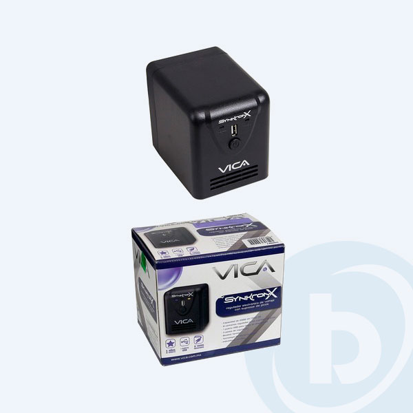 SYNKRON-X - Regulador de Voltaje Vica SYNKRON X, 2000 VA, 1000 W, 6 Contactos, con Puerto USB