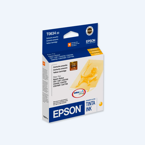 Cartucho de Tinta Epson Stylus, Amarillo, 350 Pags, p/C67/87/87/CX3700/CX4100/CX4700/CX7700/CX5700F