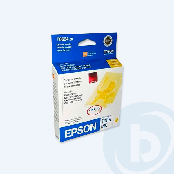 T063420-AL - Cartucho de Tinta Epson Stylus, Amarillo, 350 Pags, p/C67/87/87/CX3700/CX4100/CX4700/CX7700/CX5700F