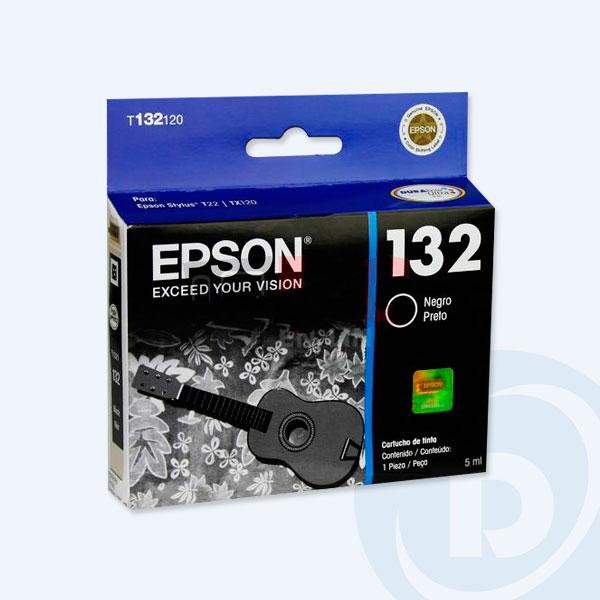 T132120-AL - Cartucho Negro Epson 132 para StylusT22/TX120/TX130, Alto Rendimiento