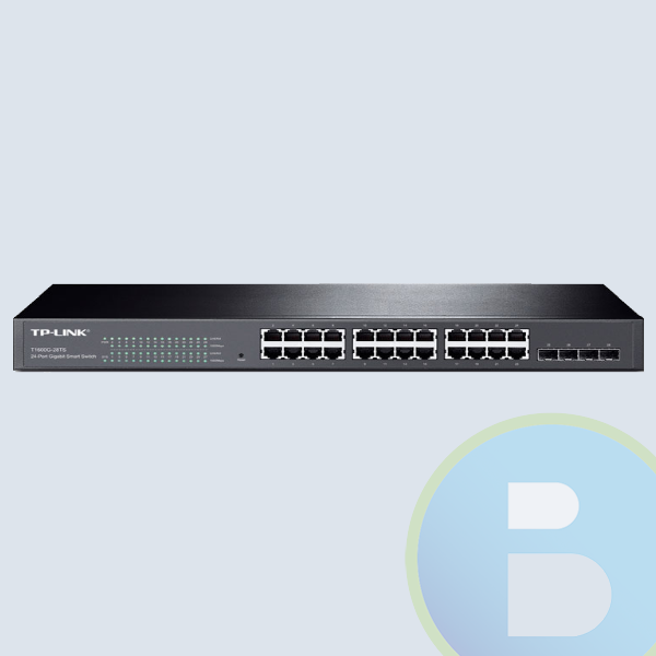 Switch TP-LINK T1600G, Gigabit Ethernet, Smart JetStream, 24 Puertos 10/100/1000Mbps + 4 Puertos SFP, 56 Gbit/s, 16.000 Entradas - Gestionado
