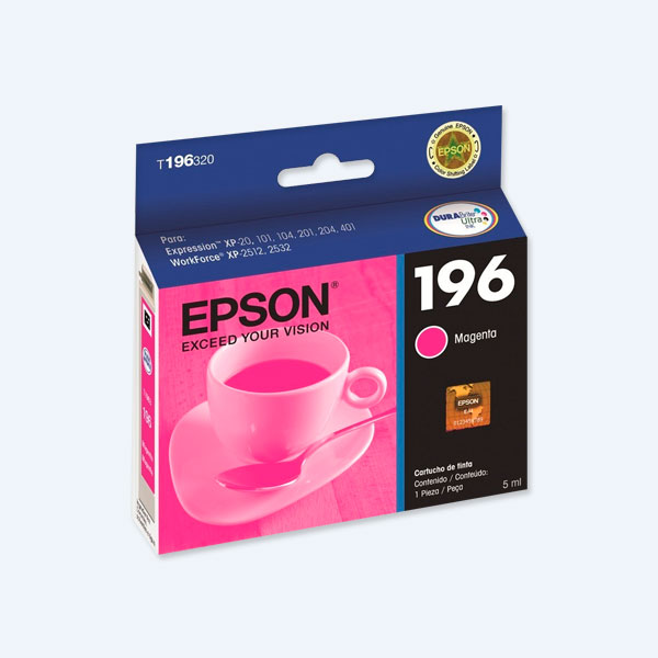 Cartucho Epson 196, Magenta, P/P-401 WF-2512, WF-2532