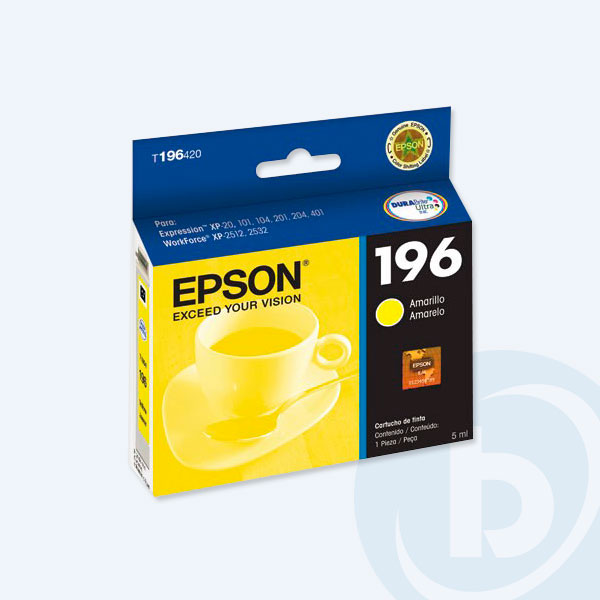 T196420-AL - Cartucho Epson 196, Amarillo, P/P-401 WF-2512, WF-2532