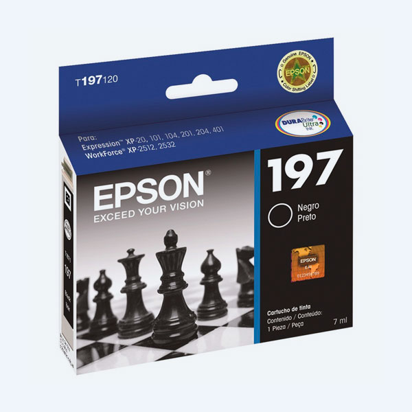 Cartucho Epson 197, Negro, Alto Rendimiento