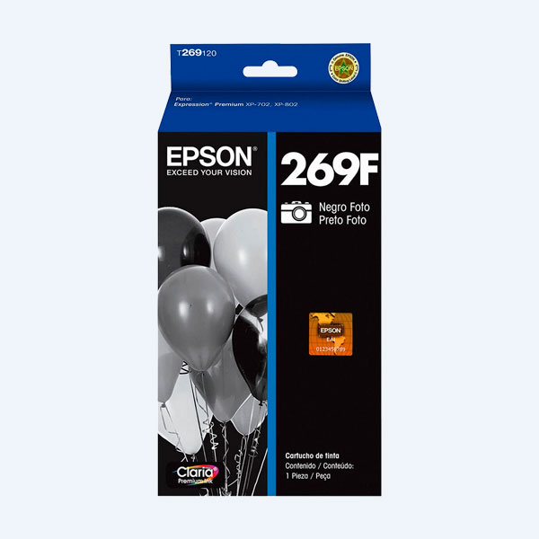 Cartucho Epson 269F, Negro Foto, 400 páginas, para XP-702