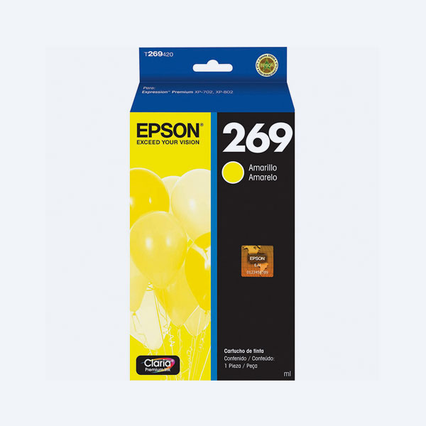 Cartucho Epson 269, Amarillo, 450 páginas, para XP-702