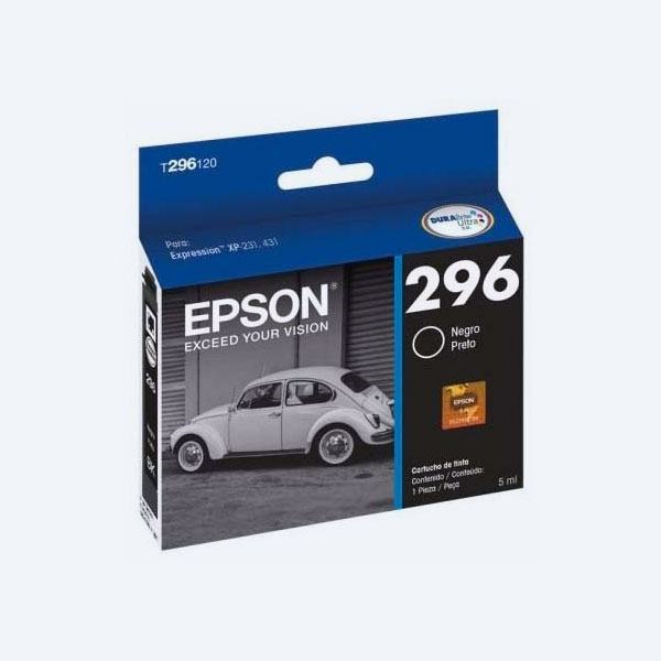 Cartucho Epson 296, Negro, 130 páginas