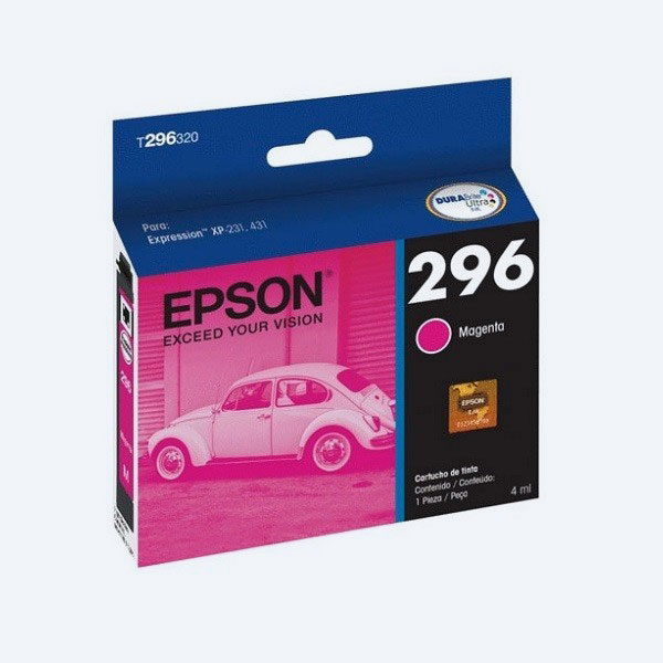 Cartucho Epson 296, Magenta, 250 Páginas, Alto Rendimiento