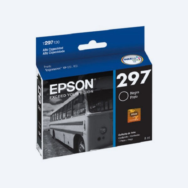 Cartucho Epson 297, Negro, 300 Páginas, Alto Rendimiento