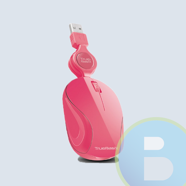 Mouse Acteck True-Basix, Retractil, USB, Coral