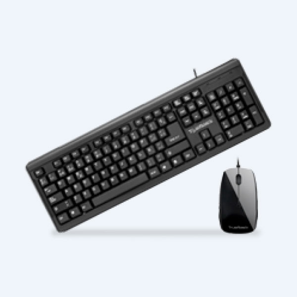 Combo Cableado Acteck TB-01006, Teclado y Mouse, USB Tipo C, Negro
