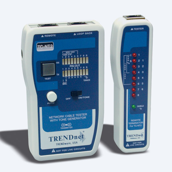 TC-NT2 - Probador de Cables TRENDnet, RJ-12/RJ-45/RJ-11/USB/BNC