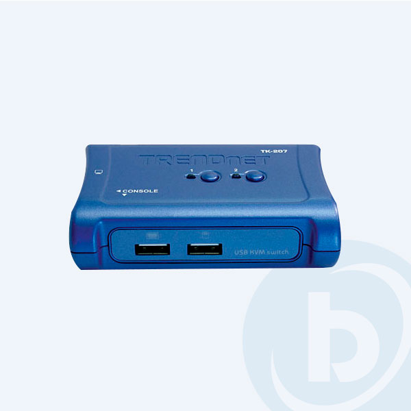 TK-207K - Conmutador KVM USB Trendnet, 2 Puertos, Incluye cables