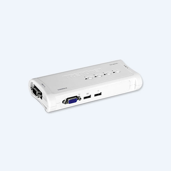 Switch KVM Trendent, 4 Puertos, USB/VGA/