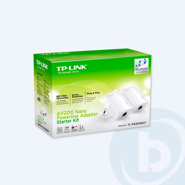 TL-PA2010KIT - Kit Adaptador PowerLine TP-Link, 200Mbps, 300m, cableado
