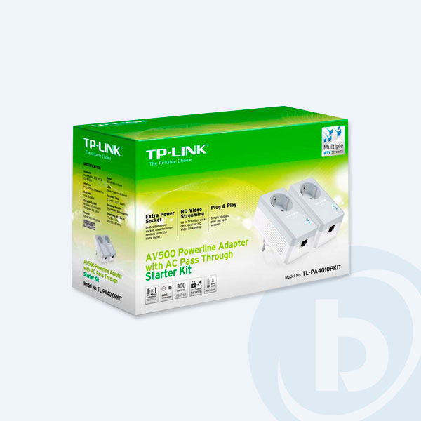 TL-PA4010 STARTER KIT  - Adaptador Nano Powerline AV500 TP-LINK, Ethernet Starter Kit