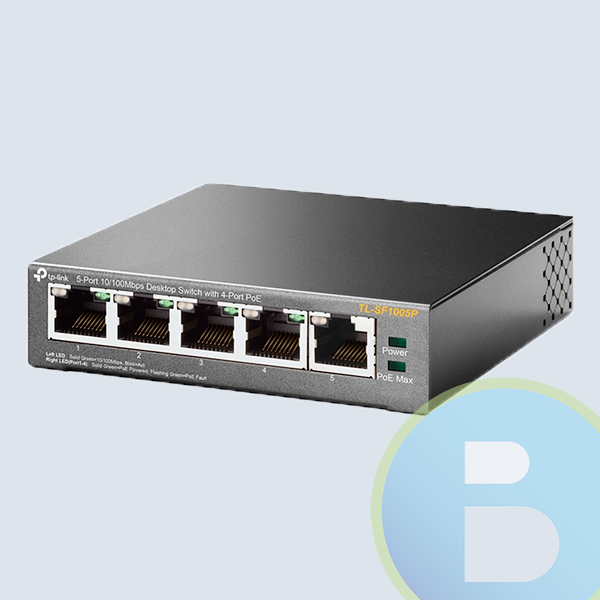 Switch TP-Link Fast Ethernet TL-SF1005P, 5 Puertos 10/100Mbps, 1 Gbit/s, 2000 Entradas - No Administrable