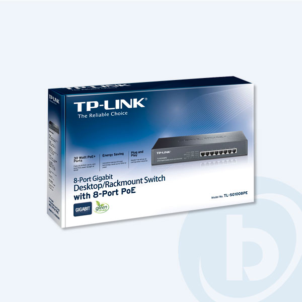 TL-SG1008PE - Switch TP-Link TL-SG1008PE,8 Puertos Gigabit, 8 Puertos PoE
