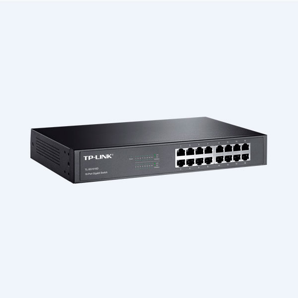 Switch TP-Link, 16 Puertos 10/100/1000 Mbps Gigabit, Auto-Negociación