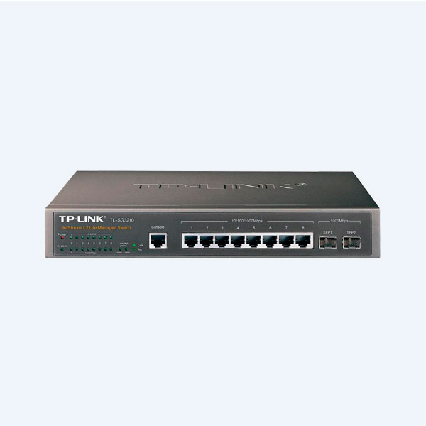 Switch TP-LINK TL-SG3210, 9 puertos, 8 puertos RJ45 10/100/1000MBPS, 1 puerto Consola, Administrable Capa 2