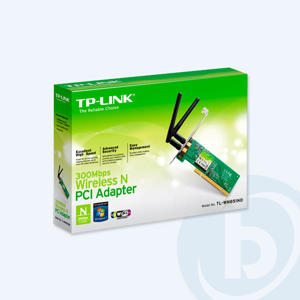 TL-WN851ND - Tarjeta de Red Inal&aacute;mbrica PCI TP-Link, 300Mbps,  2 Antenas desmontables 2dBi