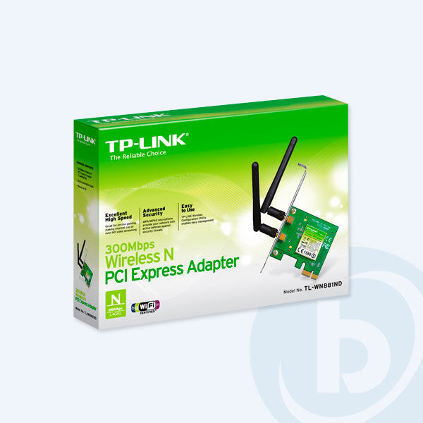 TL-WN881ND - Tarjeta de Red Inal&aacute;mbrica PCI-E TP-Link,  2 Antenas desmontables 2dBi, 300Mbps