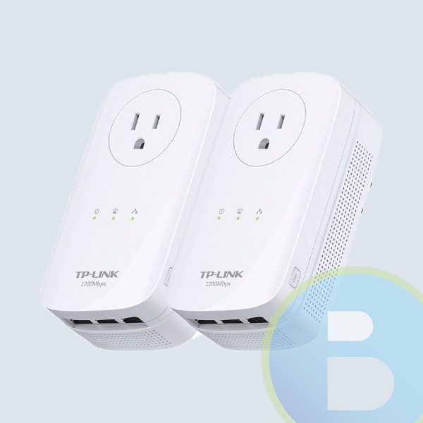 Aadaptador TP-LINK AV1200, 3 Puertos Dúal, Blanco