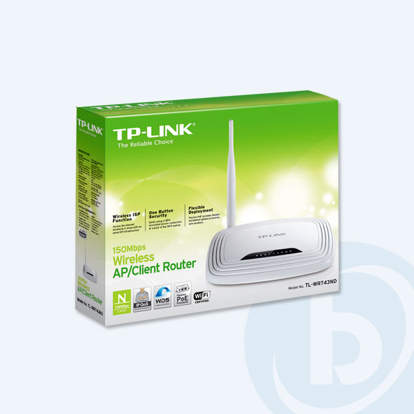 TL-WR743ND - Router Inal&aacute;mbrico TP-Link, 150Mbps, 4 Puertos 10/100, Puerto WAN 10/100, Antena 5dBi
