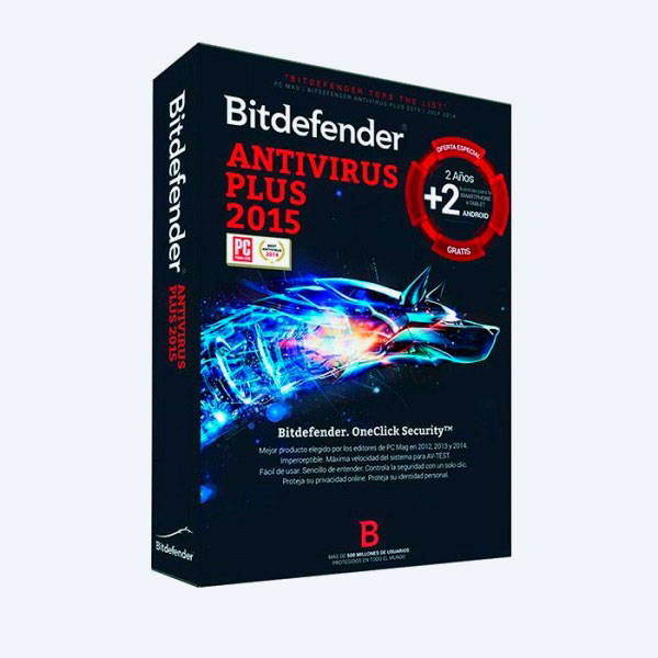 Antivirus Bitdefender Plus 2015, 5 Usuarios + 2 Smartphone o Tablet, 2 Años