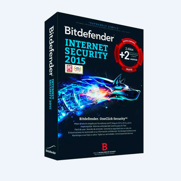 Antivirus Bitdefender Internet Security 2015, 2 Usuarios + 1 Smartphone o Tablet, 2 Años
