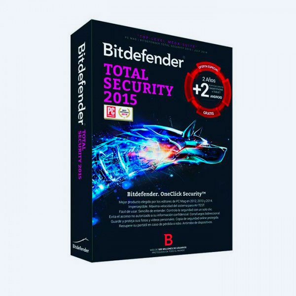Antivirus Bitdefender Total Security 2015, 2 Usuarios + 1 Smartphone o Tablet , 2 Años