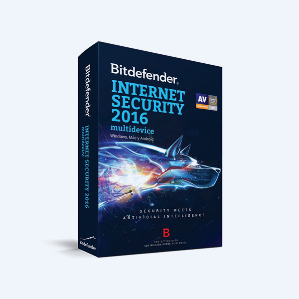 Antivirus BitDefender Internet Security 2016, Multidispoditivos, 1 PC + 1 Smartphone, 2 Años