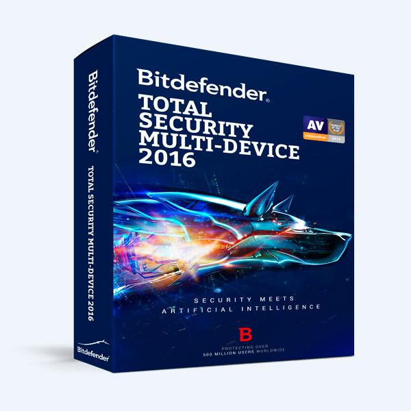 Antivirus BitDefender Total Security 2016, Multidispositivos, 1 PC + 1 Smartphone, 2 Años
