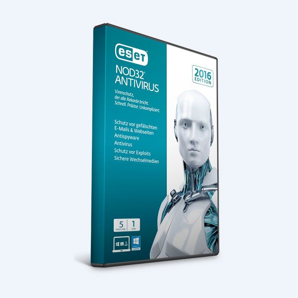 Antivirus Eset NOD32 2016, 5 Usuarios, 1 Año