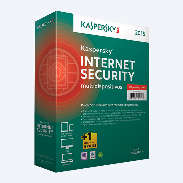 Antivirus Kaspersky Internet Security Multidispositivo 2015, 3 Usuarios, 1 Año