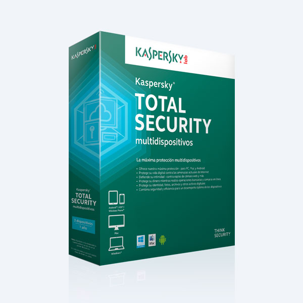 Antivirus Kaspersky Total Security Multidispositivo 2015, 3 Usuario, 1 año