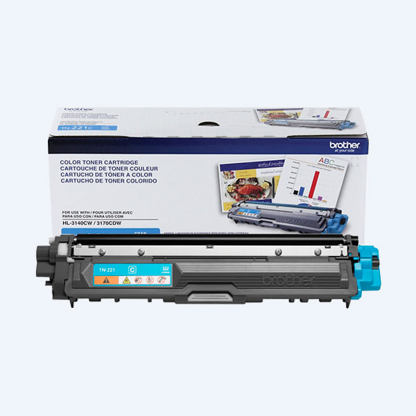 Tóner Brother TN221C, Cian, 1400 Páginas, para Impresoras HL-3140CW/HL-3170CDW/MFC-9130CW/MFC-9330CDW/MFC-9340CDW
