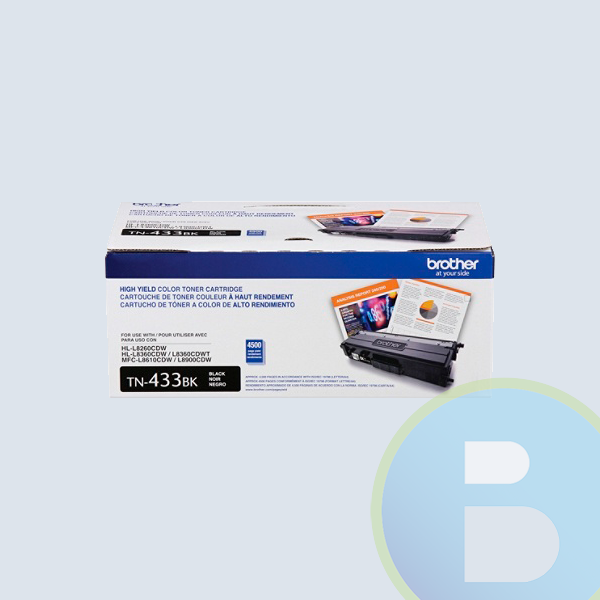 Toner Brother TN433BK, 4500 Paginas, Negro