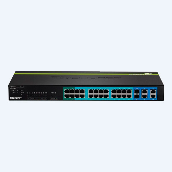 Switch TRENDnet TPE-224WS, 24 Puertos 10/100 POE + 4 Puertos10/100/1000, 2 Ranuras MINI-GBIC