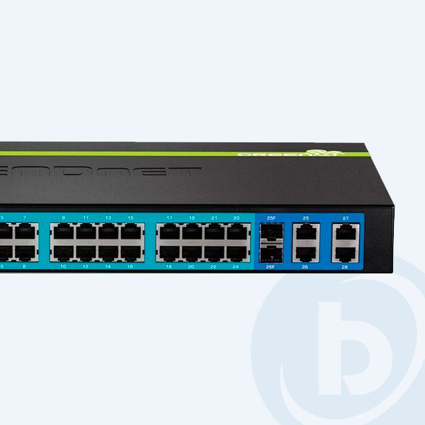 TPE-224WS - Switch TRENDnet TPE-224WS, 24 Puertos 10/100 POE + 4 Puertos10/100/1000, 2 Ranuras MINI-GBIC