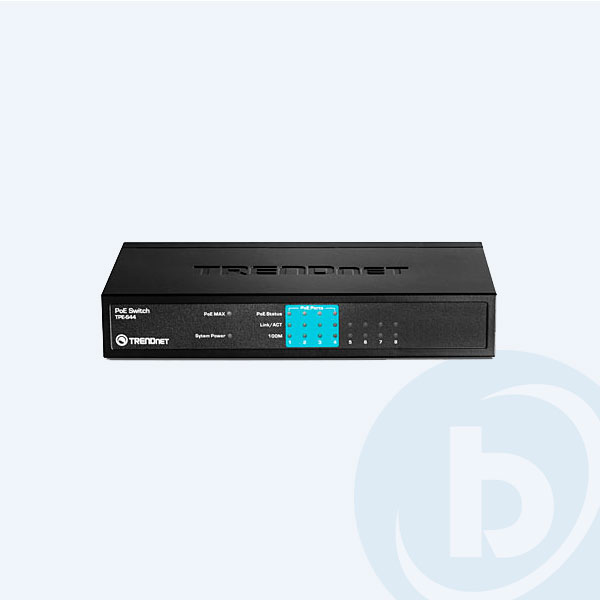 TPE-S44  -  Switch TRENDnet TPE-S44 , 8 Puertos 10/100Mbps, PoE/Ports