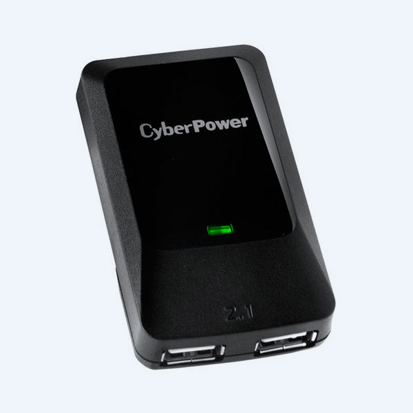 Cargador de Pared CyberPower TRAC2A2USB, 10A, USB, Negro