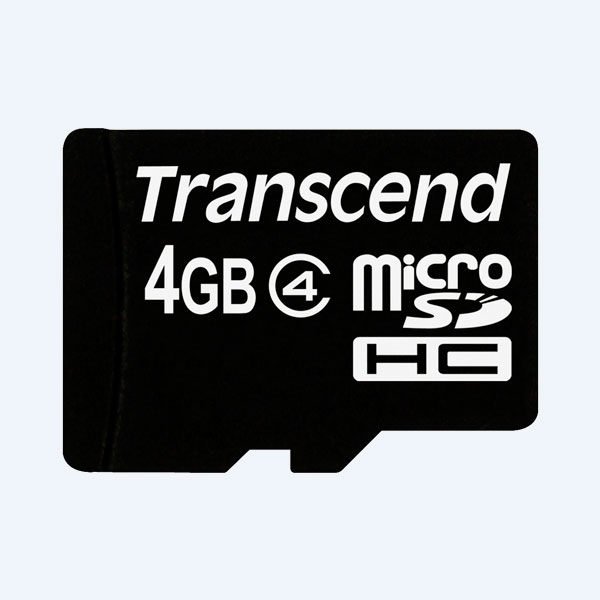 Memoria Micro SD Transcend, 4GB, Clase 4, con Adaptador
