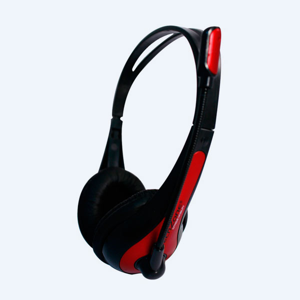 Diadema TechZone TZ15PCAUD, con Microfono, Negro/Rojo